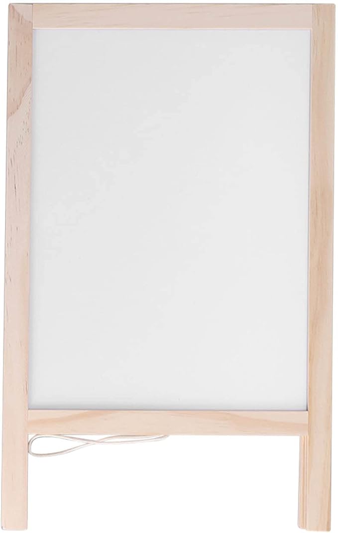 Poplar Wooden Kids Easel,25x40cm Double Sided Foldable Standing Blackboard Store Advertising Display Board with Blackboard Eraser Marker Pen Chalk Accessories