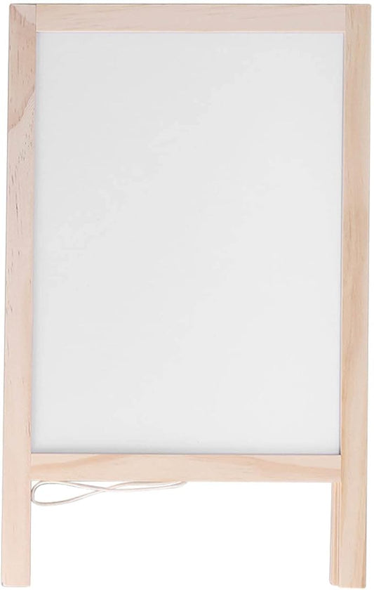 Poplar Wooden Kids Easel,25x40cm Double Sided Foldable Standing Blackboard Store Advertising Display Board with Blackboard Eraser Marker Pen Chalk Accessories