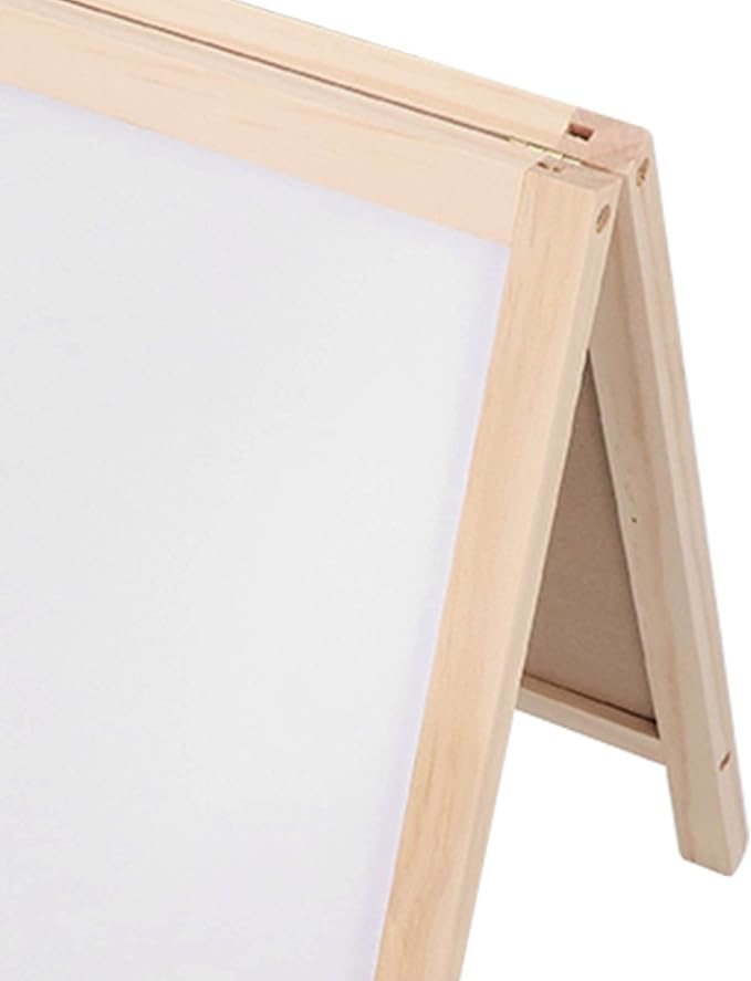 Double Sided Large Kids Easel, Educational Toy for Toddlers, Poplar Structure, Magnetic Whiteboard, Blackboard