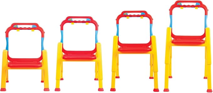 Crayola® Triple-The-Fun See-Thru Easel, Finger Painting, Dry-Erase Crayon, Markers, and acrylics, Adjustable Height, Easy fold Storage, Comprehensive Art Accessories, Ages 3+