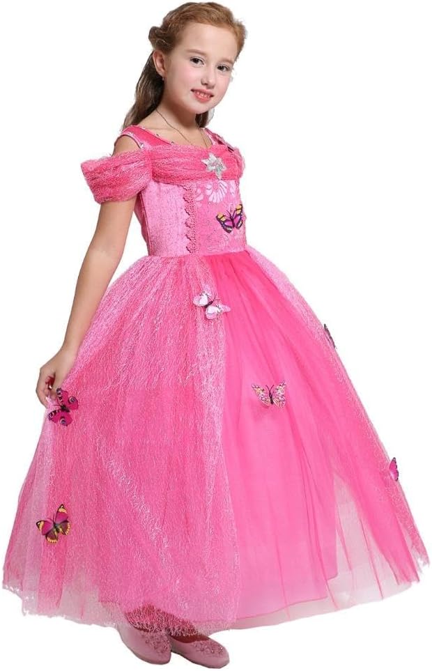Dressy Daisy Toddler Girls' Princess Fancy Dress Up Costume with Accessories Halloween Outfit Butterfly Size 4T Hot Pink