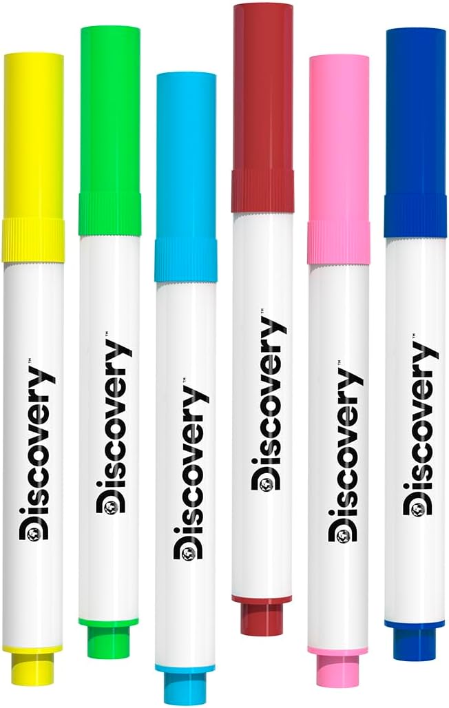 Discovery™ Glow Easel Dual-Sided Art Station – 34” Floor Standing Easel with Light Board, Whiteboard, 6 Neon Dry-Erase Markers| Detachable Drawing Tablet| Coloring Doodle Pad| Arts & Crafts for Kids