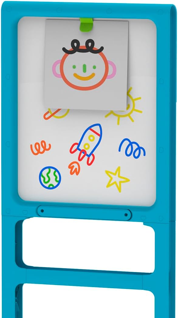 Discovery™ Glow Easel Dual-Sided Art Station – 34” Floor Standing Easel with Light Board, Whiteboard, 6 Neon Dry-Erase Markers| Detachable Drawing Tablet| Coloring Doodle Pad| Arts & Crafts for Kids