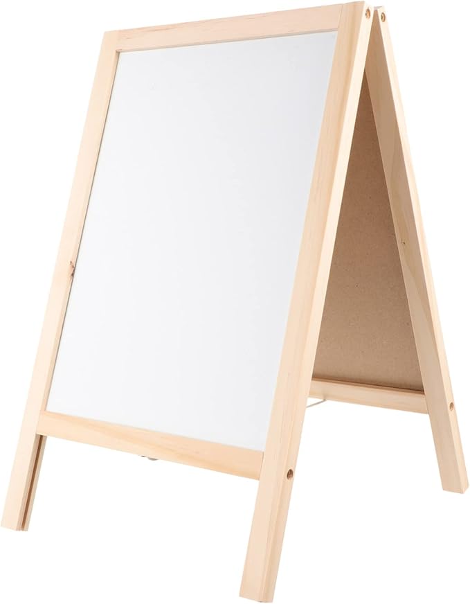 Toyvian Chalkboard Decor Standing Art Easel for, Double-Sided Wooden Blackboard, Drawing Chalkboard, Magnetic Whiteboard, Dry Erase Board, Water Marker and Accessories Wedding