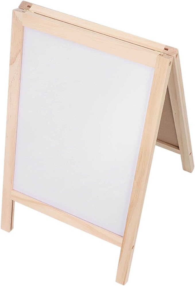 Double Sided Large Kids Easel, Educational Toy for Toddlers, Poplar Structure, Magnetic Whiteboard, Blackboard