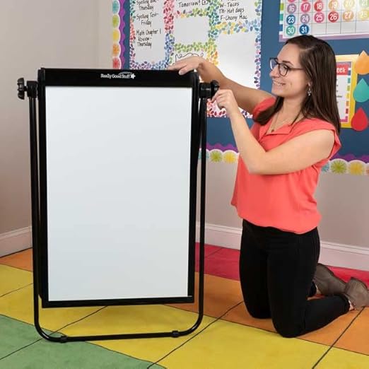 Really Good Stuff Portable Magnetic Dry Erase Easel 35" by 23"