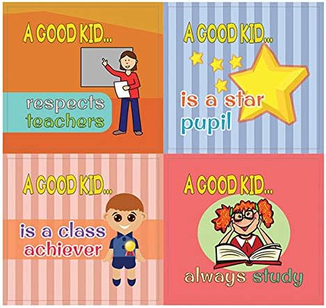 Creanoso A Good Kid Behavior Stickers - at School Stickers (20-Sheet) – Gift Giveaways Stickers for Kids – Awesome Stocking Stuffers Gifts for Boys & Girls, Teens – Table Surface Décor Art Decal