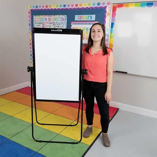 Really Good Stuff Portable Magnetic Dry Erase Easel 35" by 23"