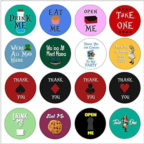 Creanoso Alice in Wonderland Stickers (20-Sheet) - Cool Stocking Stuffers Gifts for Children Boys Girls Kids Teens - Fun School Enticements - Mad Hatter Party Favors DIY Decal