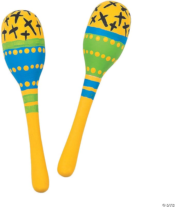 Fun Express DIY Plastic Maracas - Bulk 24 Pack - Paint it Yourself Crafts for Kids