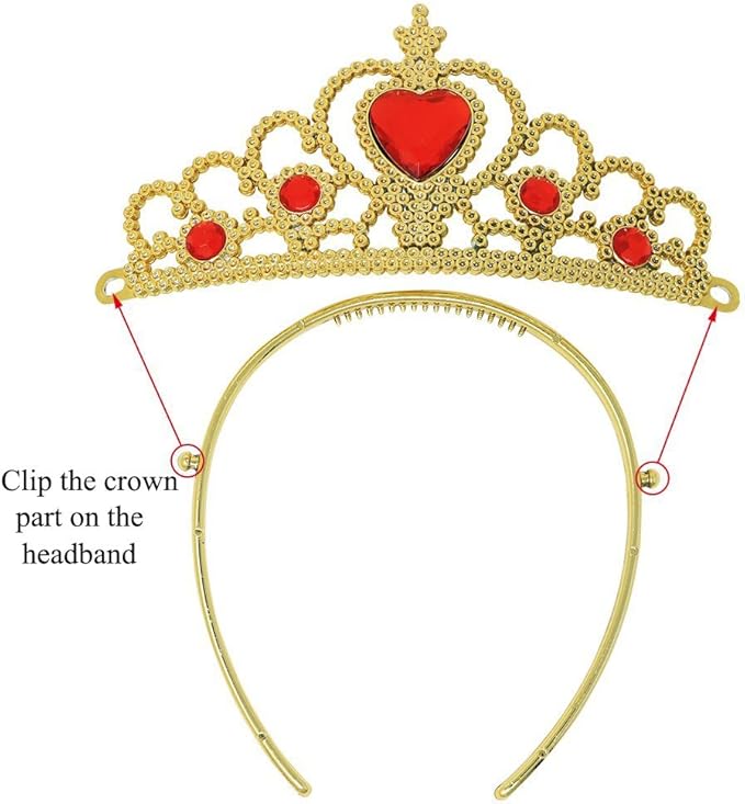 Princess Snow White Costume Dress up Accessories for Girls Princess Snow White Cosplay Party Favors Christmas Gifts Set Including Crown Hair Bow Gloves Accessories