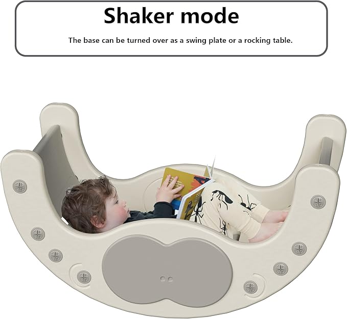 Children's Indoor Climbing Slideway Swing Playground 4-in-1 Function: Slide, Rock Climbing, Balance Board and Cradle Safe and Solid Montessori Toys White（1 Climbing Frame+2 Sliding Plate）