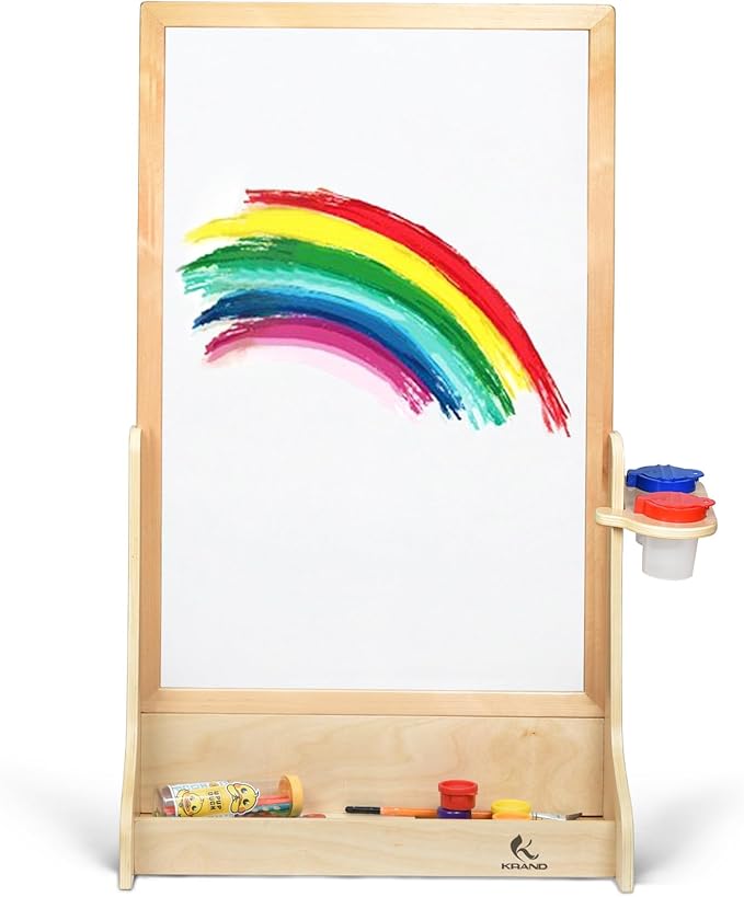 Double-Sided Plexiglass Painting Art Easel, Easy to Clean, Kids Drawing Board On Both Sides, Fun Arts and Crafts Activity for Boys and Girls Indoor and Outdoor