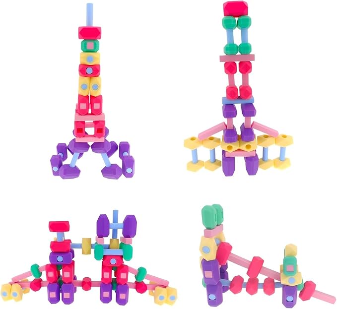 Kids Silicone Building Blocks, Age3+, 36PCS, Puzzle Senses, Stimulate Creativity, Imagination, Montessori Stacking Rocks Toys