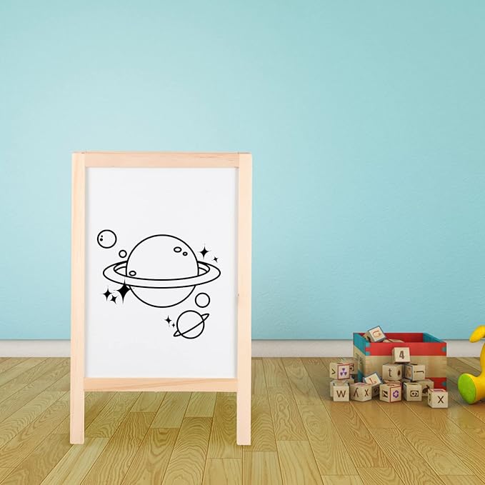 Toyvian Chalkboard Decor Standing Art Easel for, Double-Sided Wooden Blackboard, Drawing Chalkboard, Magnetic Whiteboard, Dry Erase Board, Water Marker and Accessories Wedding