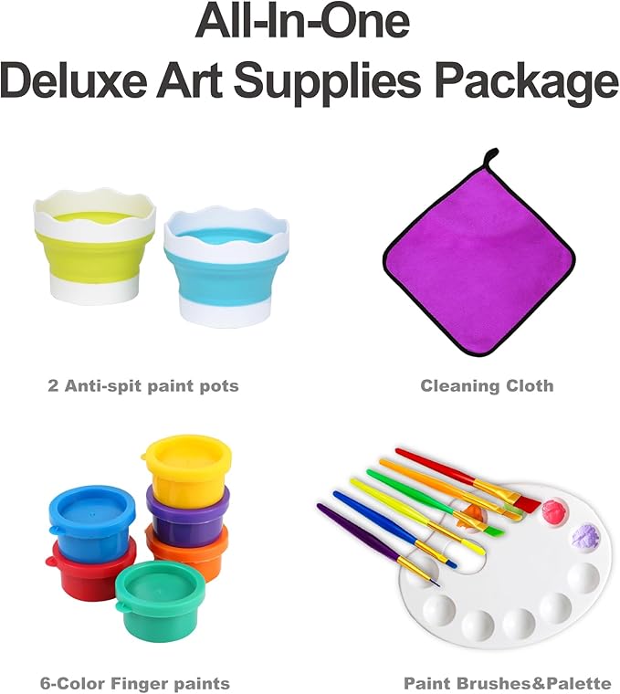 Double-Sided Plexiglass Painting Art Easel, Easy to Clean, Kids Drawing Board On Both Sides, Fun Arts and Crafts Activity for Boys and Girls Indoor and Outdoor