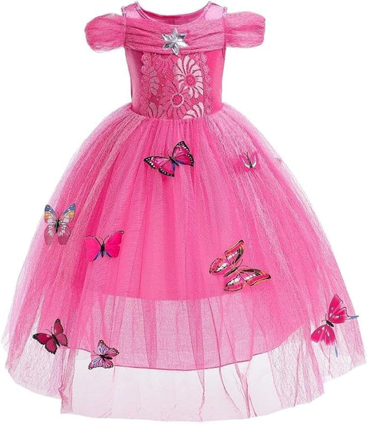 Dressy Daisy Toddler Girls' Princess Fancy Dress Up Costume Christmas Halloween Outfit Butterfly Size 4T Hot Pink