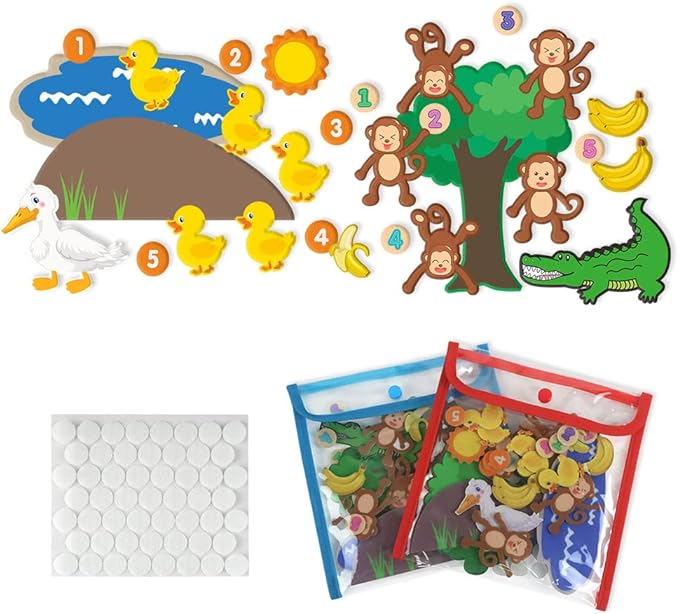 Mewise Felt/Flannel Boards Stories Precut Figures for Toddlers,Kindergareners,Storytelling Interactive Teaching Felt Figures Activity Kit,Felt Pieces for Flannel Board Stories