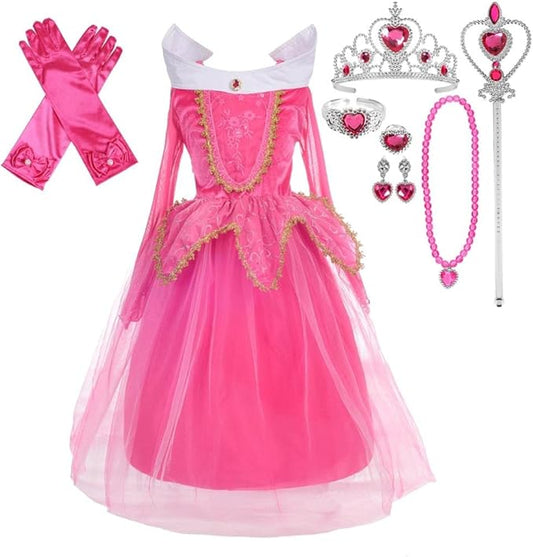 Dressy Daisy Beauty Princess Costume Dress Up Toddler Little Girls Halloween Birthday Party Fancy Ball Gown