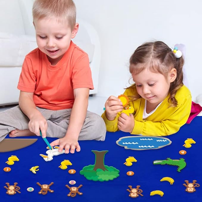 Mewise Felt/Flannel Boards Stories Precut Figures for Toddlers,Kindergareners,Storytelling Interactive Teaching Felt Figures Activity Kit,Felt Pieces for Flannel Board Stories