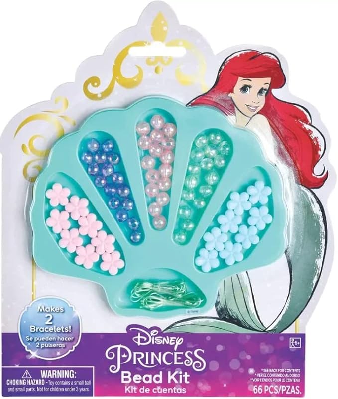 ©Disney Princess Enchanting Jewelry Bead Kit | Includes 64 Multicolor Beads & 2 Elastic Strings, Ideal Party Gift For Birthdays & Themed Events - 1 Set
