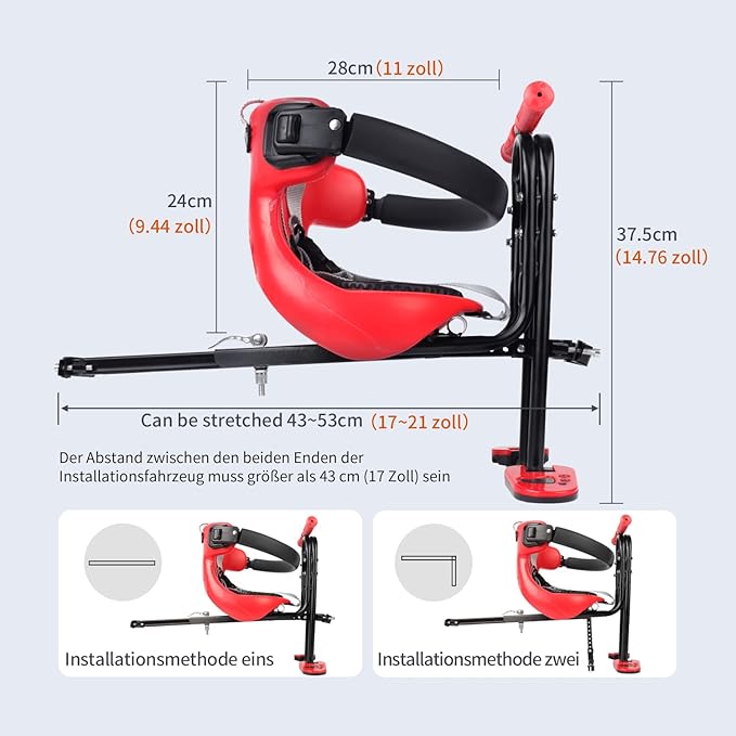 YouTeMei Kids Bike seat, Front Mounted Bike Seat for Adult Bike,Bike Seat Kids for 1-6years Old…