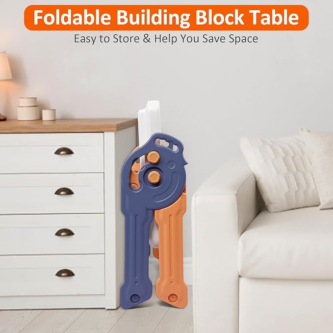 Easel for Kids, Foldable Toddler Easel with Building Block Table, Kids Standing Art Easel with Painting Accessories, Dry Erase Board Magnetic Whiteboard for Kids Toddlers Boys Girls