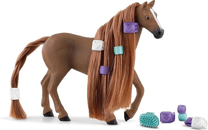 Schleich Horse Club Sofia's Beauties English Thoroughbred Mare Playset - Realistic Toy Figure with Brushable Hair and Accessories, Fun and Imaginative Play for Boys and Girls, Gift for Kids Ages 5+