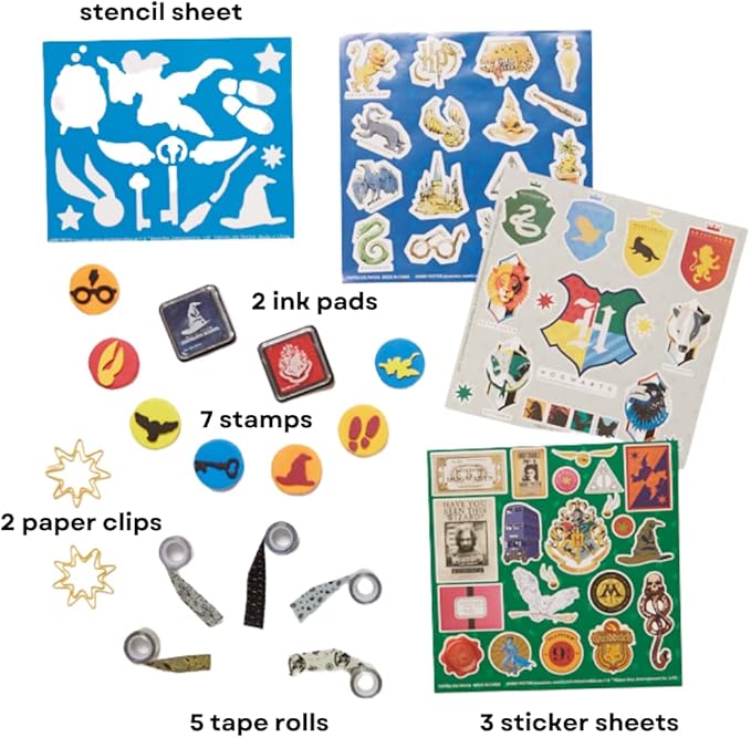 Innovative Designs Harry Potter Journal Set for Kids – Smash Leather Journal Kit with Stickers, Stamps & Tape