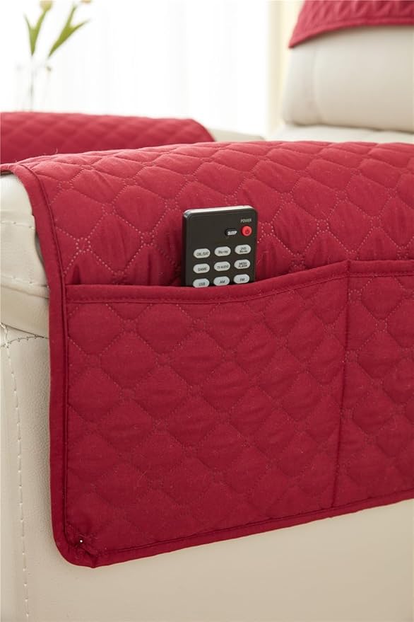 Recliner Chair Slipcover Mat Anti Slip Dogs Pet Kids Sofa Armrest Towel Cover Armchair Furniture Protector Couch Cushion 1 Seat (3pcs) (A2)