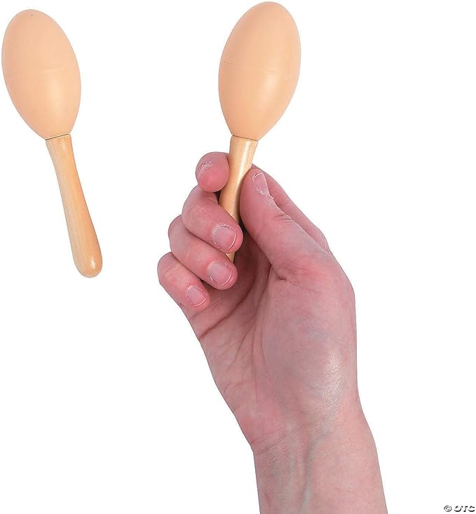 Fun Express DIY Plastic Maracas - Bulk 24 Pack - Paint it Yourself Crafts for Kids