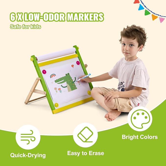 VEVOR Easel Accessory Set, 32 PCS Kid's Art Easel Painting Kit Including Chalks, Dry-Erase Markers & Paper Rolls, Supplies Set for Standing Art Easel, Painting Accessories for Toddlers Boys and Girls