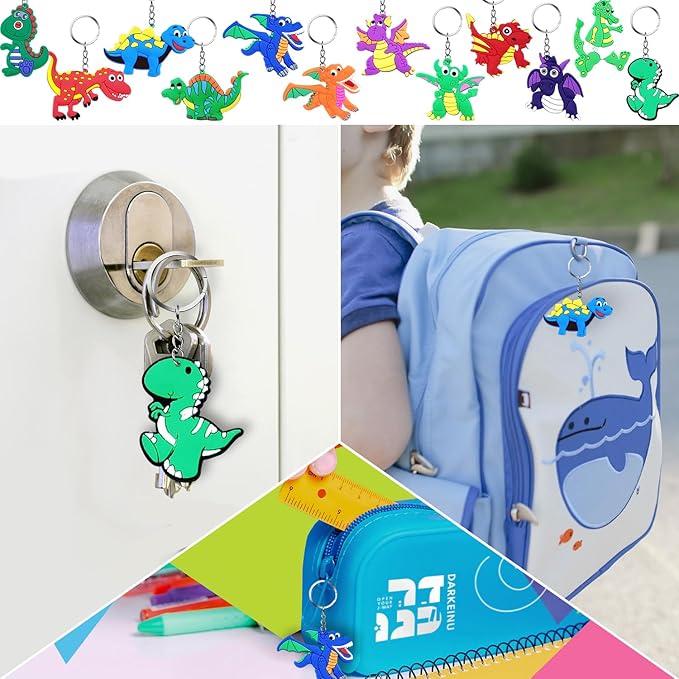 Dinosaur Party Favors, Dinosaur Birthday Decorations, Dinosaur Gifts Bags Keychain Mini Notepad Stickers Bracelets for Dinosaur Party Supplies Kids Boys Girls