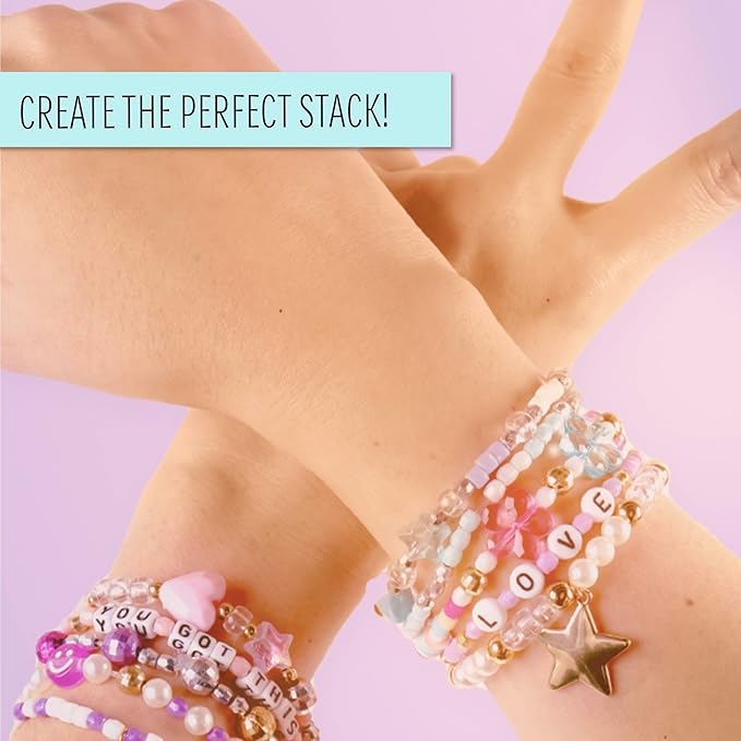 STMT D.I.Y. Glitz Bead Case, Includes Over 500 Jewelry Making Supplies, Including Cute Beads for Jewelry Making, Bracelet Charms, Storage Case, Friendship Bracelet Kit, Teen Girl Gifts