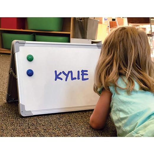 Flipside Products 18”x12” Magnetic Double-Sided Desktop Easel, Bright White Dry Erase Easel for Office, Home, and Classroom, Aluminum Frame, Magnets and Dry Erase Marker w/Magnetic Eraser Cap, 12 Pk