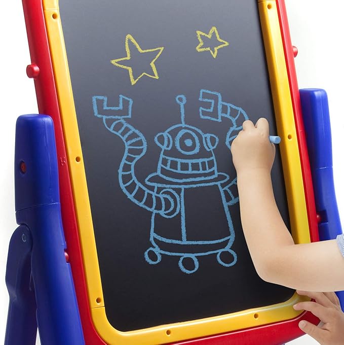 Crayola Qwikflip 2-Sided Easel, Dry Erase Board & Chalkboard, Ideal for Arts & Crafts, Drawing, Homeschooling and More. Age 3, 4, 5, 6, 7