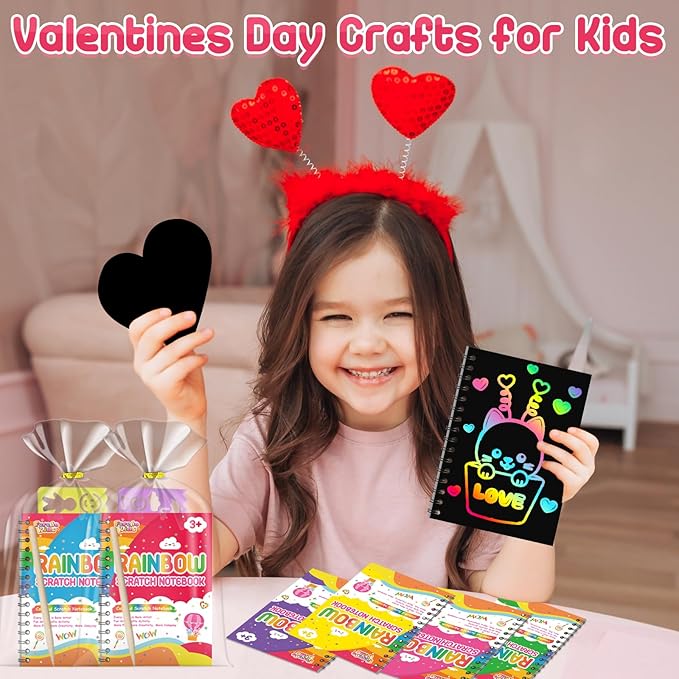 Party Favors for Kids: 36 Pack Rainbow Scratch Art Notebook Classroom School Supplies Bulk for Girls Boys Goodie Bags Stuffers, Return Gifts for Birthday Party Valentines Gift Kid Crafts