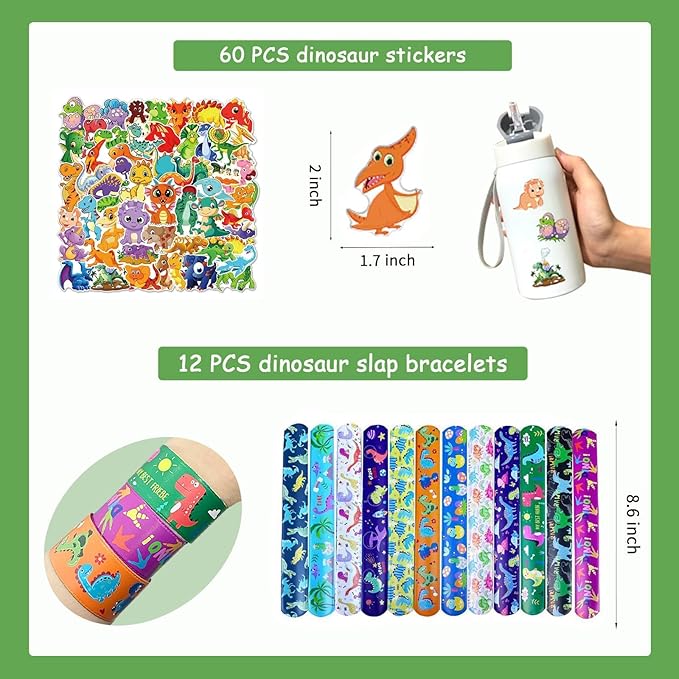 XIPEGPA Dinosaur Party Favors Dinosaur Birthday Party Supplies Dinosaur Goodie Bags for Boys Girls Birthday Dinosaur Bags Fillers Dinosaur Themed Party Toys