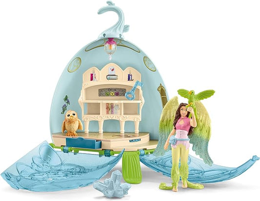 Schleich bayala 18pc. Mystic Library Playset with Owlet and Bird Figurines - Featuring Figure with Flexible Arm, Imaginative Fun and Durable Toy for Girls and Boys, Gift for Kids Ages 5+
