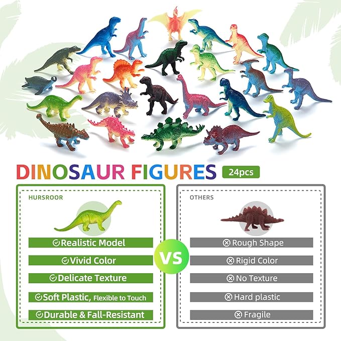 Dinosaur Party Favors with Goodie Bags, Party Supplies for 12 Kids, Three Rex Birthday Party Decorations Dino Pinata Stuffers for Boys Girls