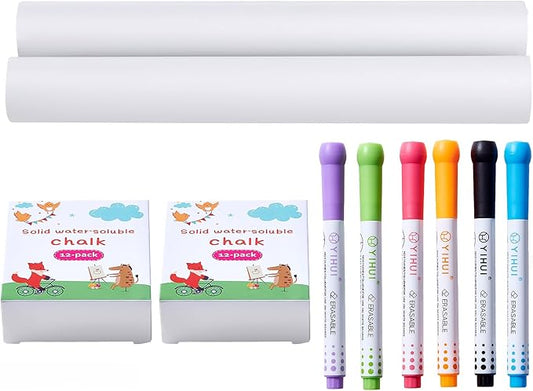 VEVOR Easel Accessory Set, 32 PCS Kid's Art Easel Painting Kit Including Chalks, Dry-Erase Markers & Paper Rolls, Supplies Set for Standing Art Easel, Painting Accessories for Toddlers Boys and Girls