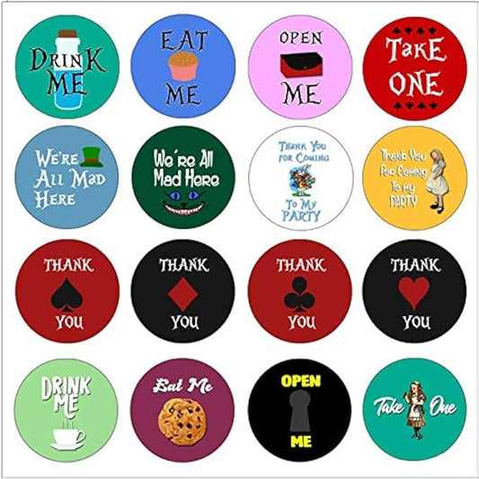 Creanoso Alice in Wonderland Stickers (20-Sheet) - Cool Stocking Stuffers Gifts for Children Boys Girls Kids Teens - Fun School Enticements - Mad Hatter Party Favors DIY Decal