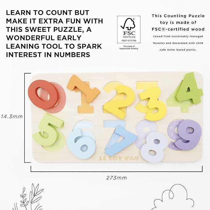 Le Toy Van - Wooden Figures Counting Puzzle Toy | Suitable for Age 18+ Months