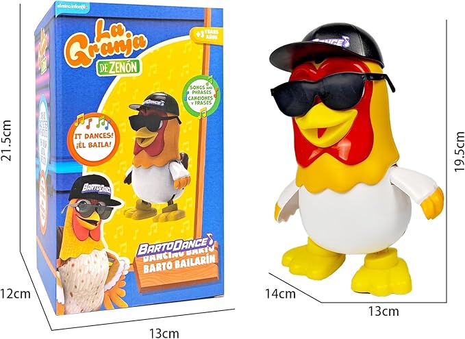 TOYMAKER La Granja de Zenon Black Hats Bartolito Chicken Baby Toys Dancing Toddlers Toys，Music Kids Interactive Early Learning Educational Toys for 1 2 3 4 Year Old Boys Girls Birthday and Christmas