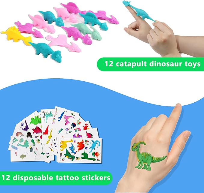 Dinosaur Party Favors Set 166PCS Dinosaur Birthday Party Supplies for Bulk Goodie Bags Stuffers, Treasure Box Toys, Piñata Filling, Easter Basket Fillers, Perfect for Boys and Girls Party Gifts