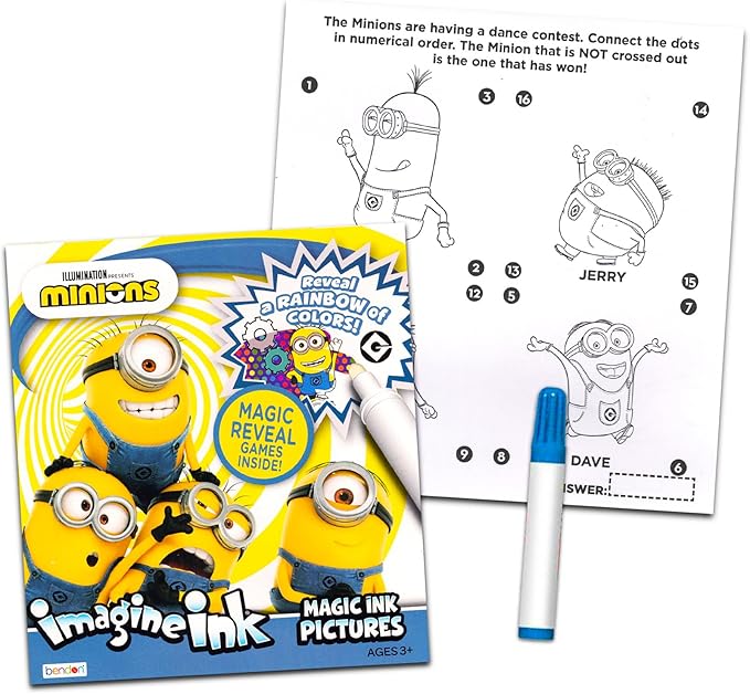 Imagine Ink No Mess Coloring Book Super Set ~ Bundle Includes 3 No Mess Magic Ink Activity Books Featuring Trolls, Minions, and Disney Junior (Imagine Ink Coloring Books).