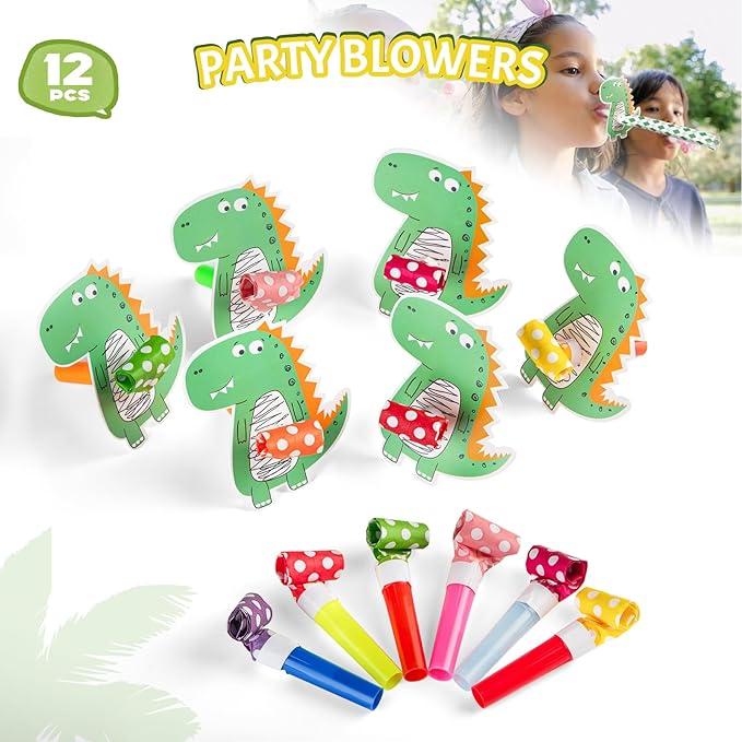 Dinosaur Goodie Bags with Dino Party Favors for Kids, Birthday Party Supplies for Boys Girls (N98)