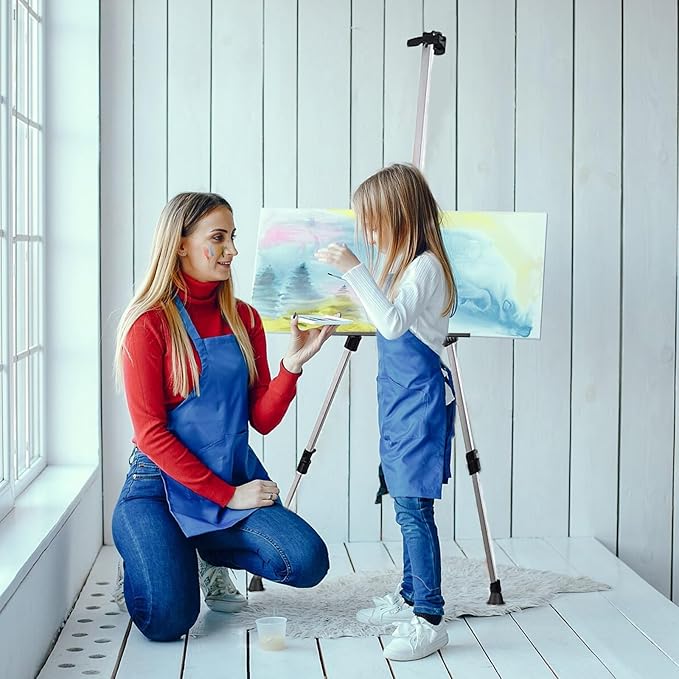 Portable Artist Easel Stand, Art Drawing Easels for Painting Canvas Wedding Signs & Display，Adjustable Height Painting Easel with Bag, Height from 17" to 60" (2 Pack,Silver)