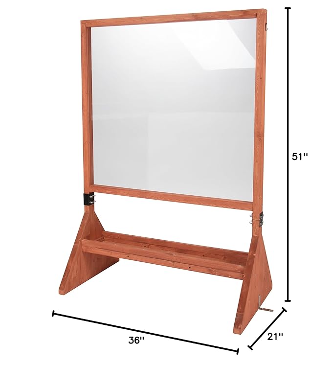 Double Sided Giant Indoor/Outdoor Plexiglass Art Easel (21 x 36 x 51 in) - Easy to Clean, Kids Draw or Paint On Both Sides, Fun Arts & Crafts Activity Center for Boys Girls- an Easy to Assemble Gift