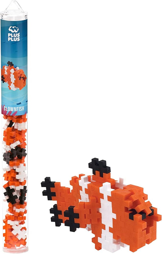 PLUS PLUS 3D Puzzle Building Block Set, 70 Mini Interlocking Pieces, Fun STEM Toys for Kids - Clownfish Mini Maker Tube